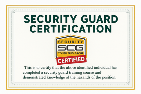 Guard Card Certificate Training (Hybrid Program)
