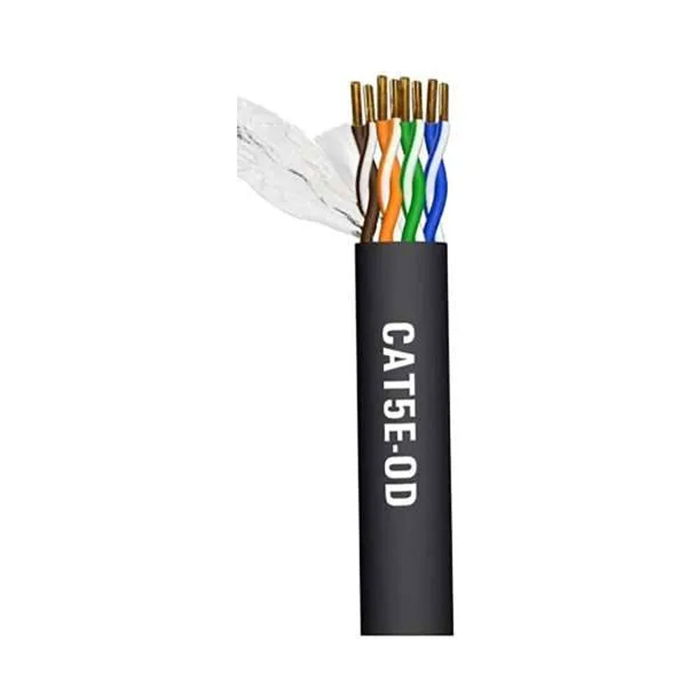 Cat5E,Outdoor Rated,BC,1000ft,clear Waterproof layer,black,ETL Verified