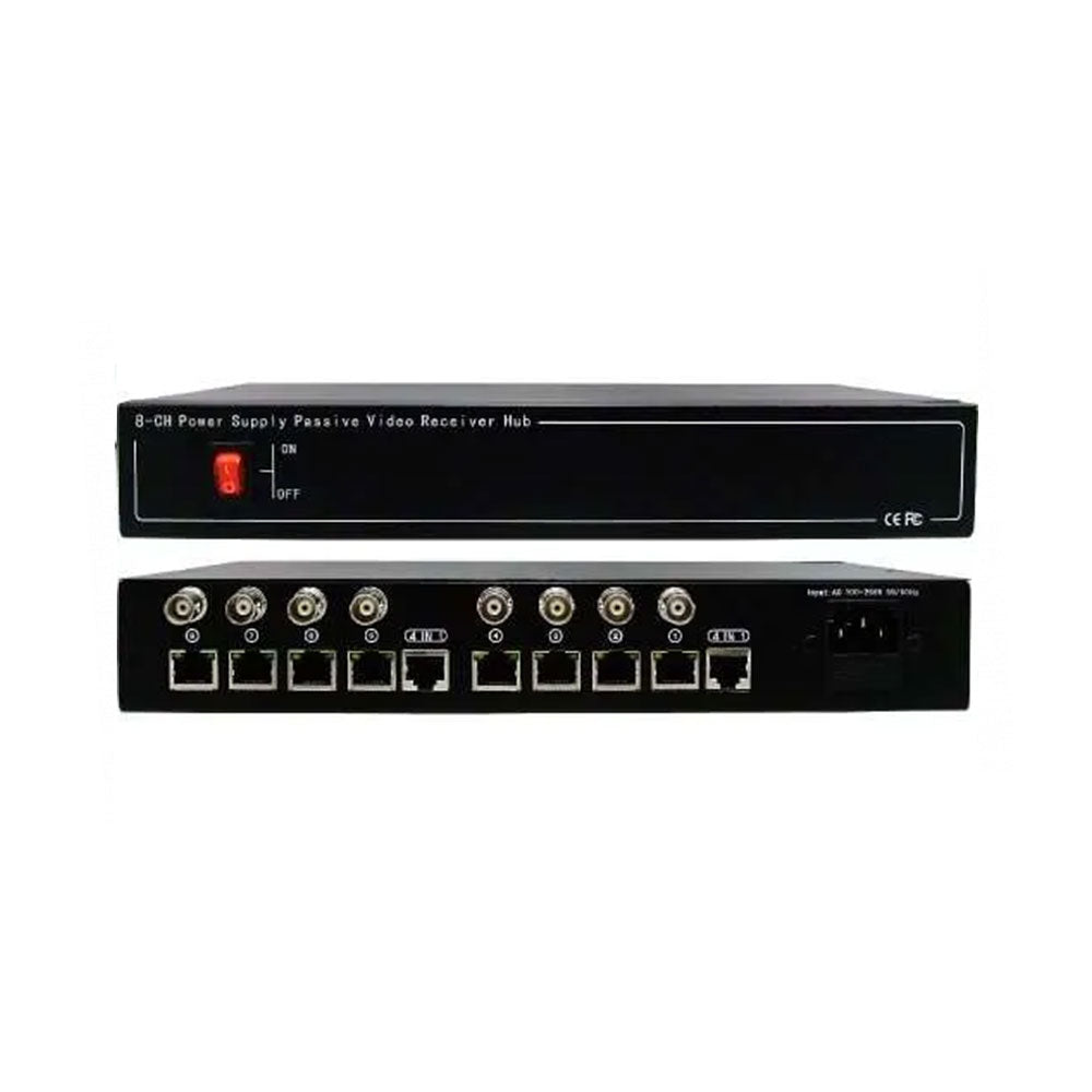 8CH PASSIVE VIDEO RECEIVER & POWER SERVER HUB, 12V DC, 8.5