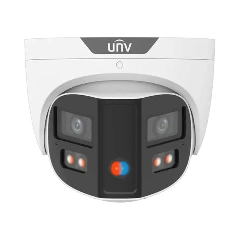 8MP Dual-Lens 180° Panoramic ColorHunter Camera with Red & Blue Warning Light and Smart Intrusion Prevention