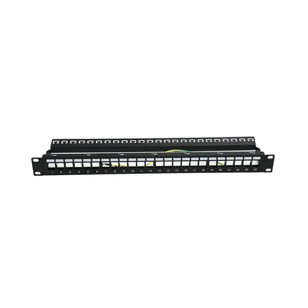 24-Port Blank Keystone 1U Patch Panel With pre-numbered sequential ports