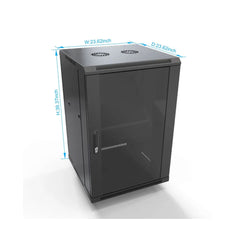 18U Server Cabinet – 600MM x 600MM, One Shelf Included, Wall Mountable