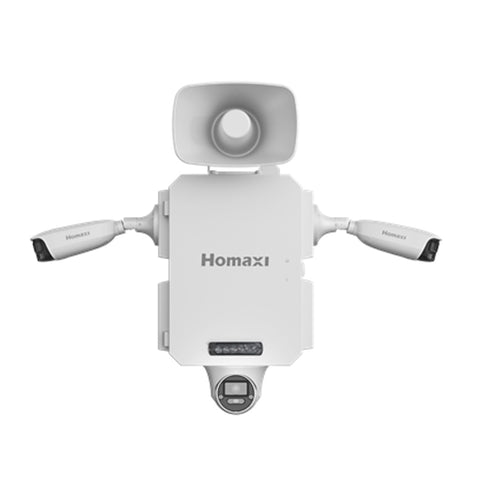 IQBox 40C + 2x Homaxi I Series 8MP Active Deterrence Turret + 5MP 32x Active Deterrence PTZ + Ubiquiti Point to Point WIFI Bridge
